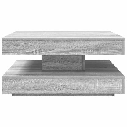 Tavolino da CaffÃ¨ Girevole a 360 Gradi Grigio 70x70x34,5 cm