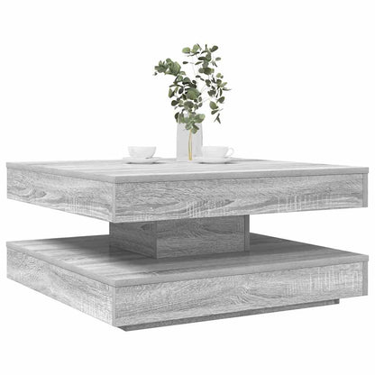 Tavolino da CaffÃ¨ Girevole a 360 Gradi Grigio 70x70x34,5 cm