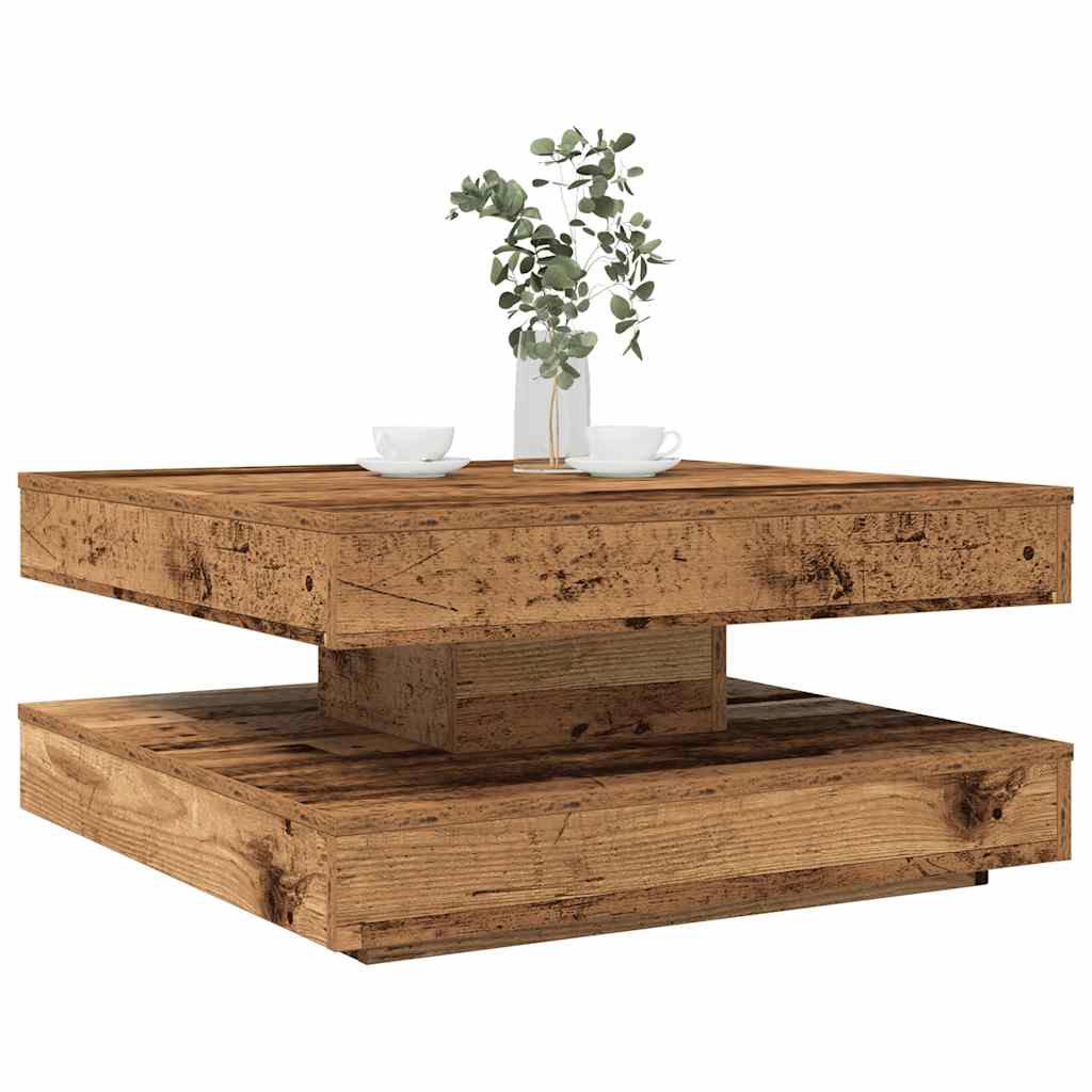 Tavolino da CaffÃƒÂ¨ Girevole a 360 Gradi Antico 70x70x34,5 cm
