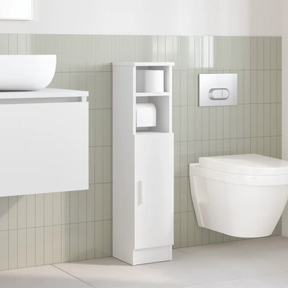 Mobile da Bagno con Portarotolo Bianco 20,5x22x90 cm