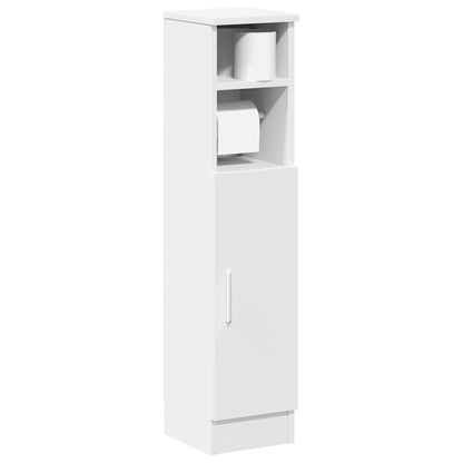 Mobile da Bagno con Portarotolo Bianco 20,5x22x90 cm