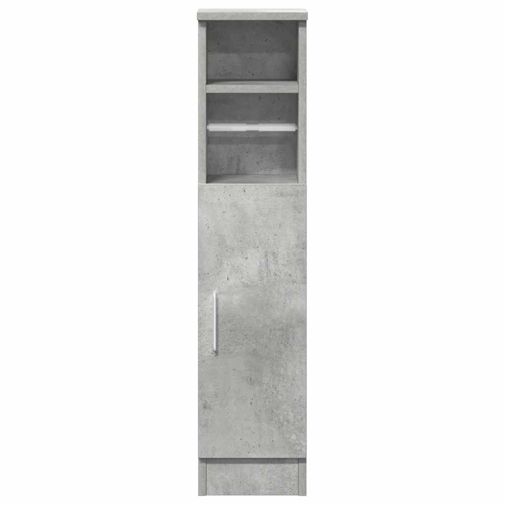 Mobile da Bagno con Portarotolo Grigio Cemento 20,5x22x90 cm