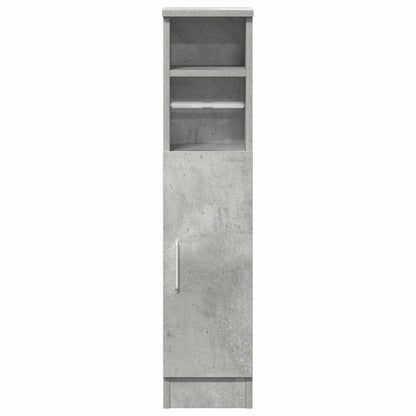 Mobile da Bagno con Portarotolo Grigio Cemento 20,5x22x90 cm