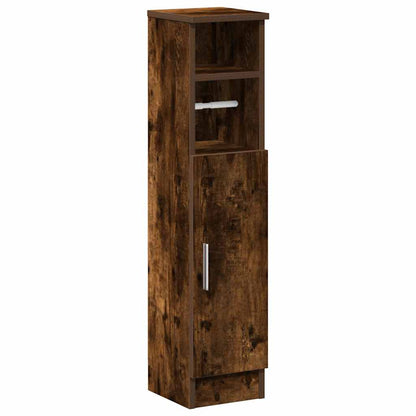 Mobile da Bagno con Portarotolo Rovere Fumo 20,5x22x90 cm
