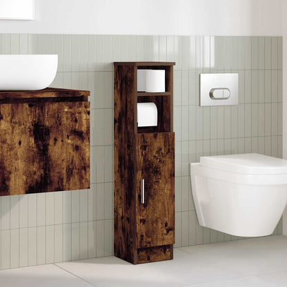 Mobile da Bagno con Portarotolo Rovere Fumo 20,5x22x90 cm