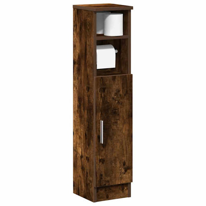 Mobile da Bagno con Portarotolo Rovere Fumo 20,5x22x90 cm