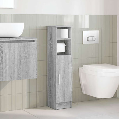 Mobile da Bagno con Portarotolo Grigio Sonoma 20,5x22x90 cm