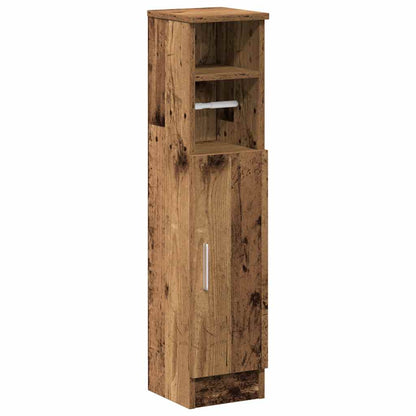 Mobile da Bagno con Portarotolo Legno Antico 20,5x22x90 cm