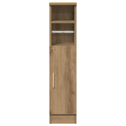 Mobile da Bagno con Portarotolo Rovere Artigianale 20,5x22x90cm
