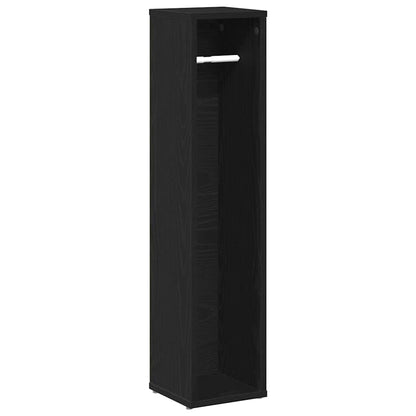 Mobile da Bagno con Portarotolo Nero 20,5x20x90 cm
