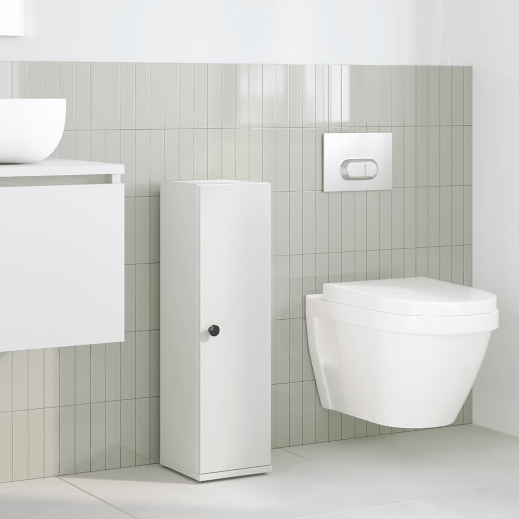 Mobile da Bagno con Portarotolo Bianco 20,5x22x72 cm