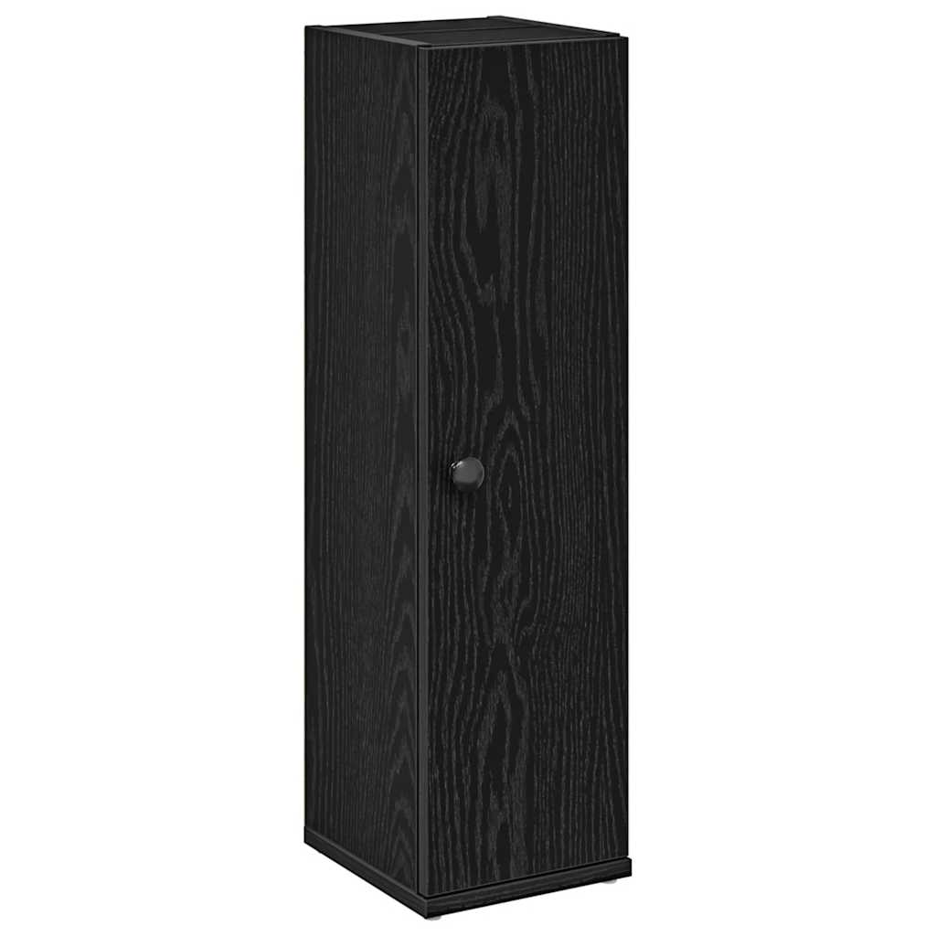 Mobile da Bagno con Portarotolo Nero 20,5x22x72 cm