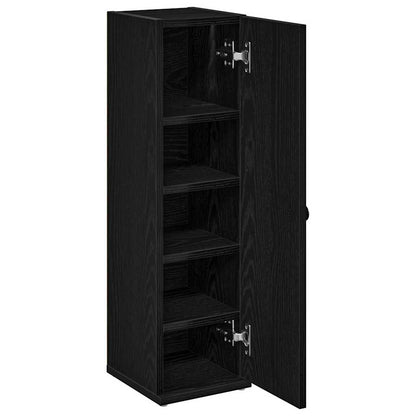 Mobile da Bagno con Portarotolo Nero 20,5x22x72 cm