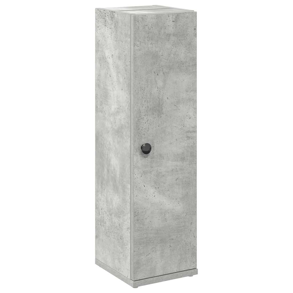 Mobile da Bagno con Portarotolo Grigio Cemento 20,5x22x72 cm