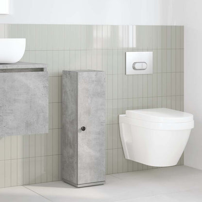 Mobile da Bagno con Portarotolo Grigio Cemento 20,5x22x72 cm