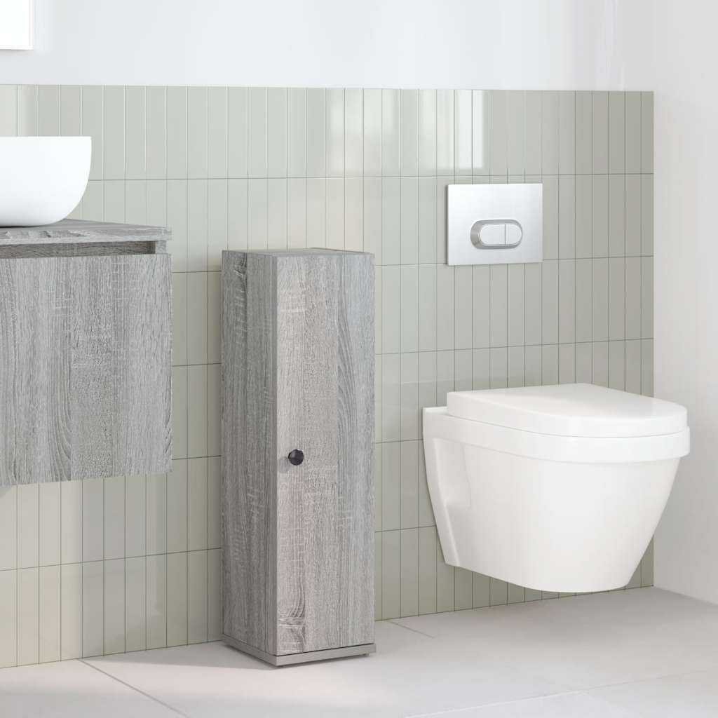Mobile da Bagno con Portarotolo Grigio Sonoma 20,5x22x72 cm