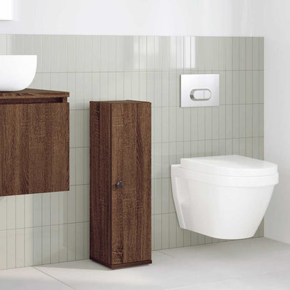 Mobile da Bagno con Portarotolo Rovere Marrone 20,5x22x72 cm