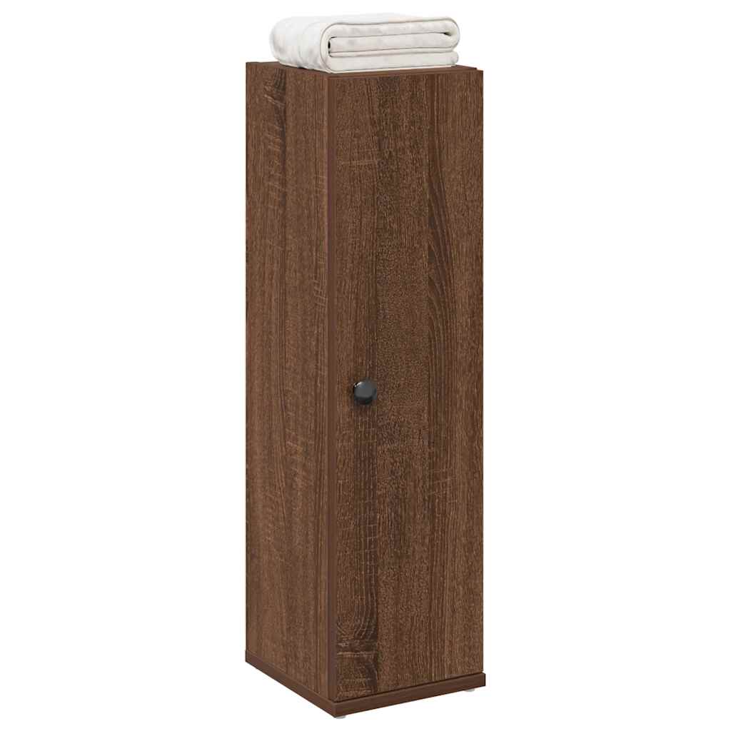 Mobile da Bagno con Portarotolo Rovere Marrone 20,5x22x72 cm