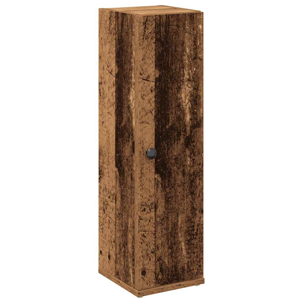 Mobile da Bagno con Portarotolo Legno Antico 20,5x22x72 cm