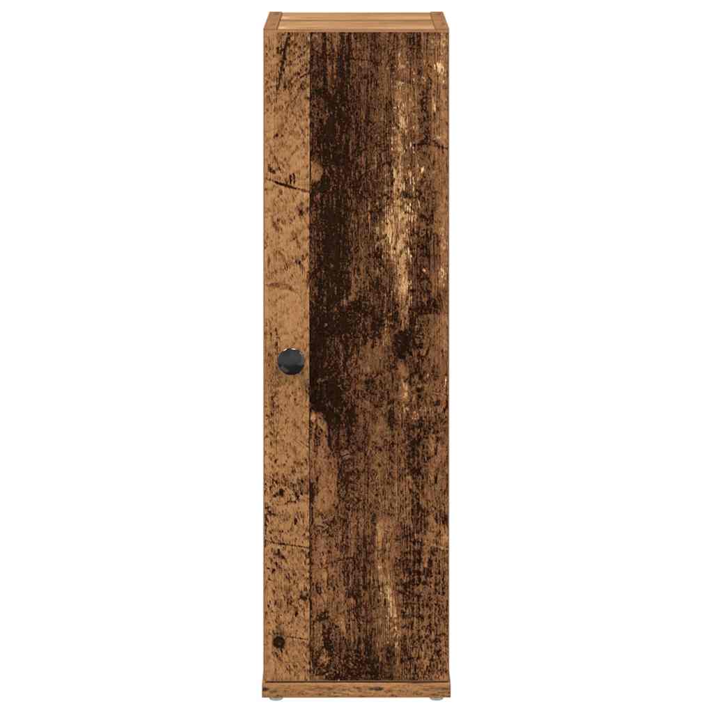 Mobile da Bagno con Portarotolo Legno Antico 20,5x22x72 cm