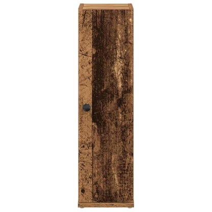 Mobile da Bagno con Portarotolo Legno Antico 20,5x22x72 cm