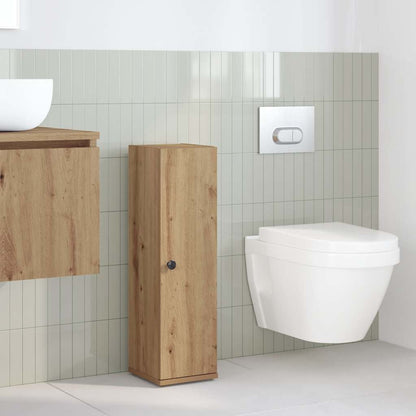 Mobile da Bagno con Portarotolo Rovere Artigianale 20,5x22x72cm