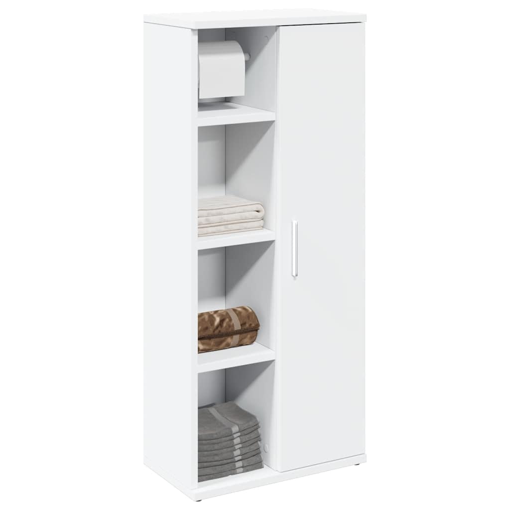 Mobile da Bagno con Portarotolo Bianco 39x22x90 cm