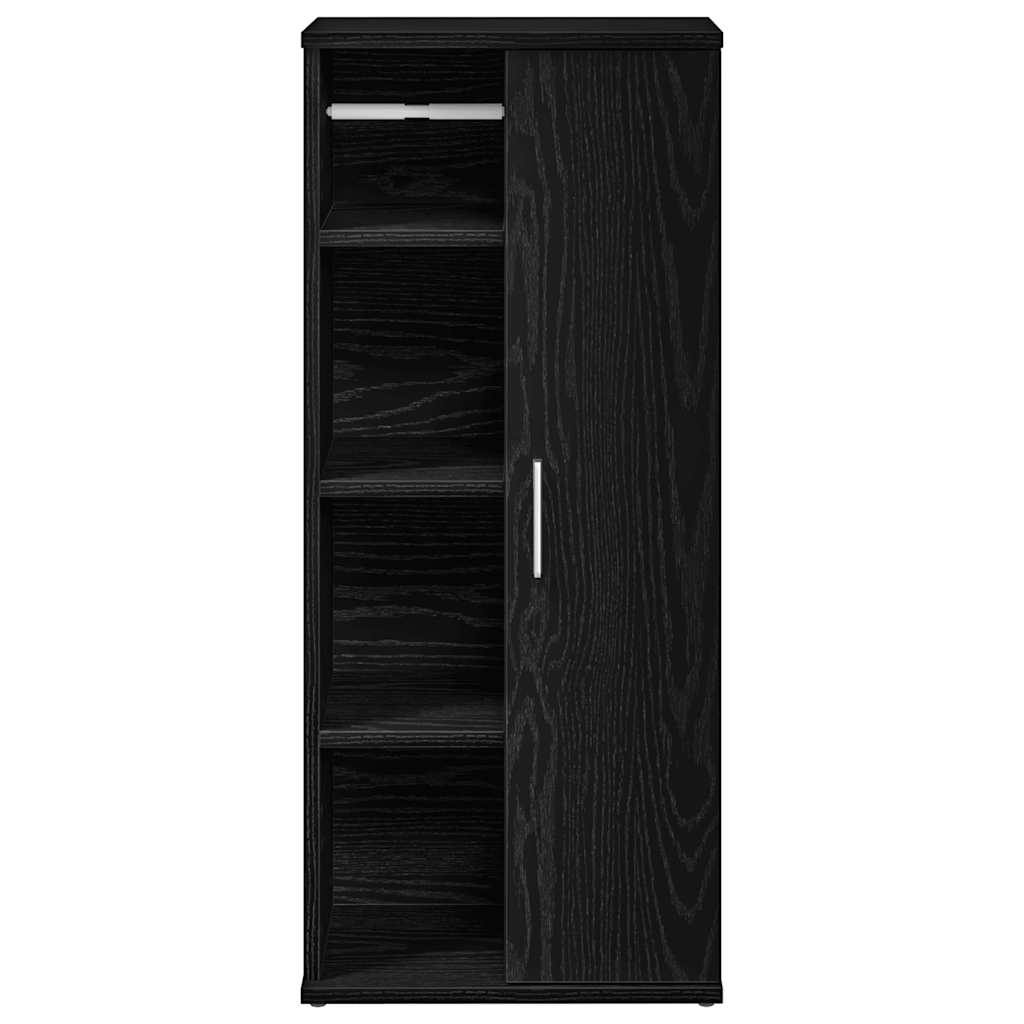 Mobile da Bagno con Portarotolo Nero 39x22x90 cm