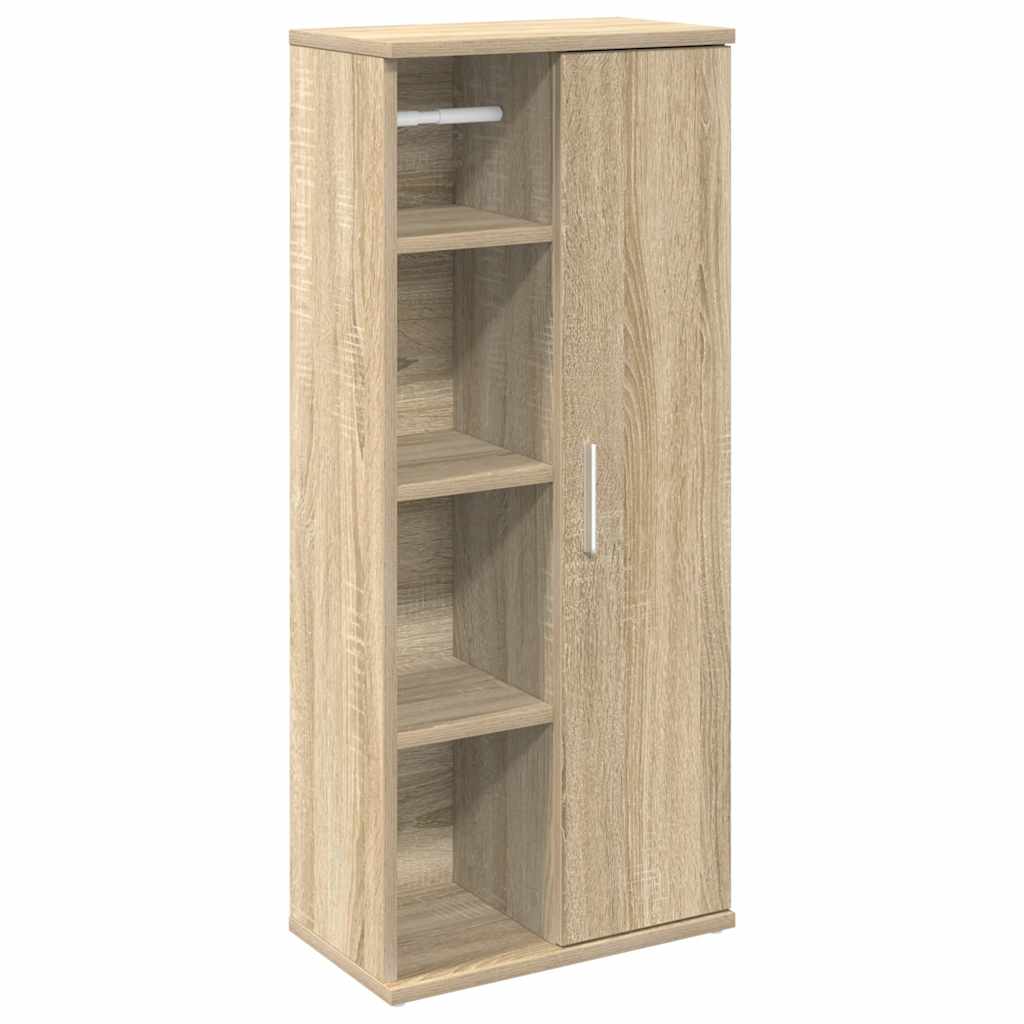 Mobile da Bagno con Portarotolo Rovere Sonoma 39x22x90 cm