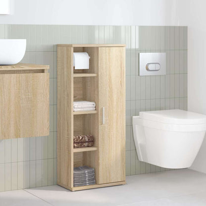 Mobile da Bagno con Portarotolo Rovere Sonoma 39x22x90 cm