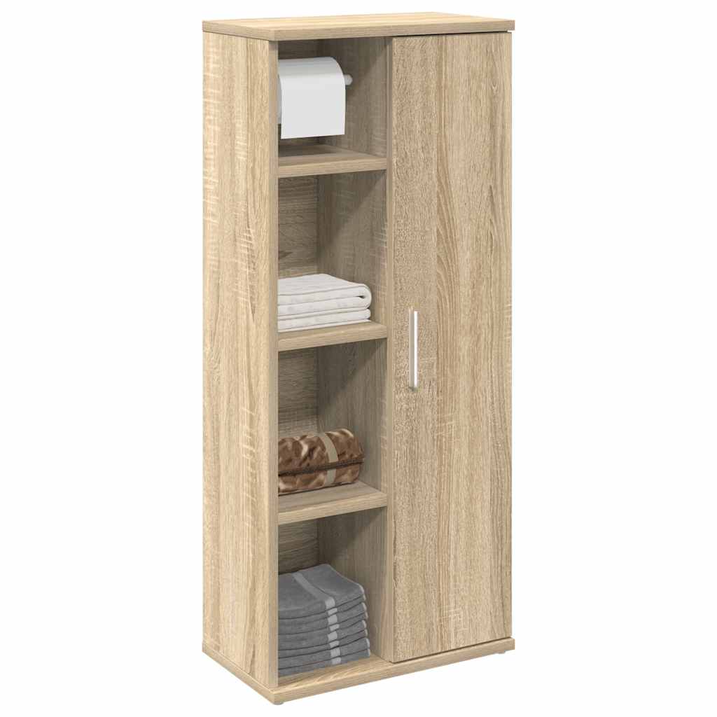 Mobile da Bagno con Portarotolo Rovere Sonoma 39x22x90 cm