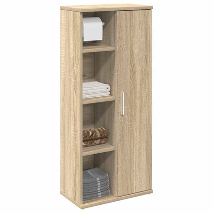Mobile da Bagno con Portarotolo Rovere Sonoma 39x22x90 cm