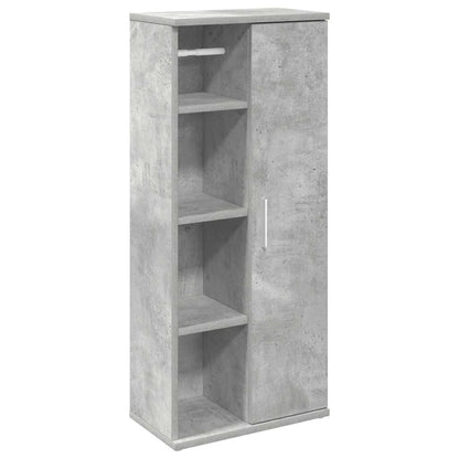 Mobile da Bagno con Portarotolo Grigio Cemento 39x22x90 cm