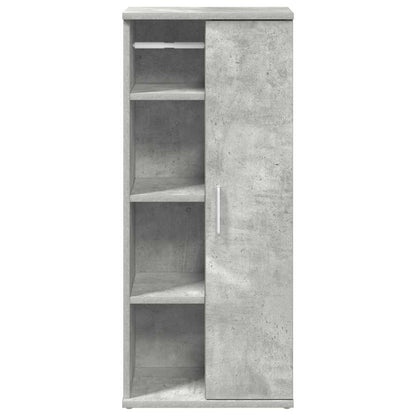 Mobile da Bagno con Portarotolo Grigio Cemento 39x22x90 cm