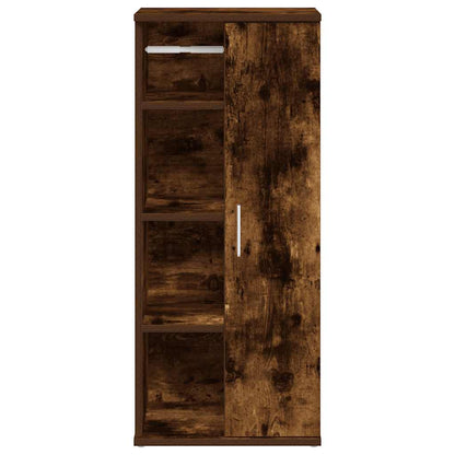 Mobile da Bagno con Portarotolo Rovere Fumo 39x22x90 cm