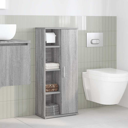 Mobile da Bagno con Portarotolo Grigio Sonoma 39x22x90 cm