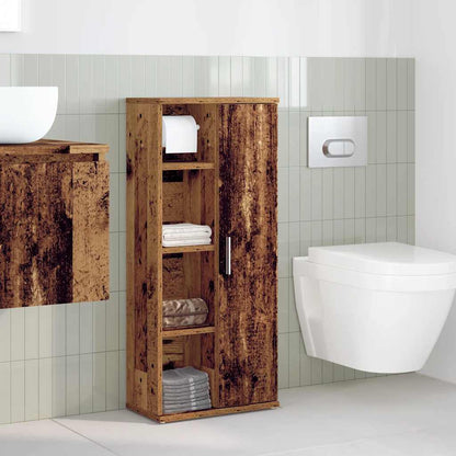Mobile da Bagno con Portarotolo Legno Antico 39x22x90 cm