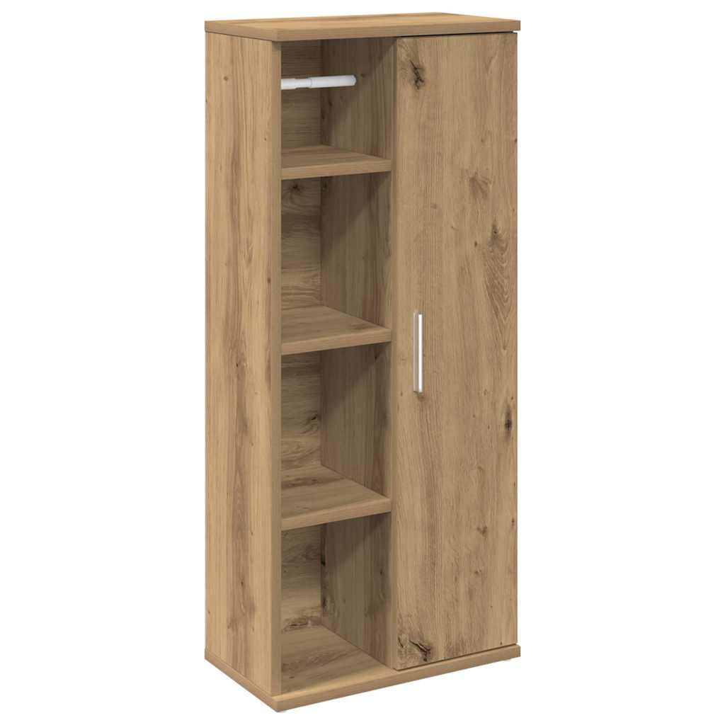 Mobile da Bagno con Portarotolo Rovere Artigianale 39x22x90 cm