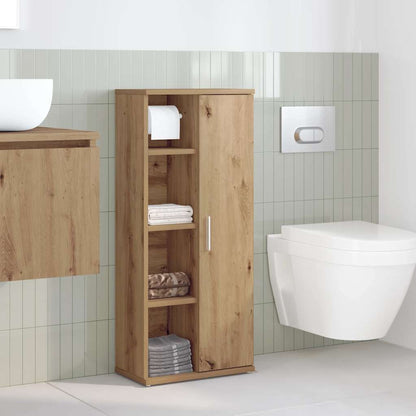 Mobile da Bagno con Portarotolo Rovere Artigianale 39x22x90 cm