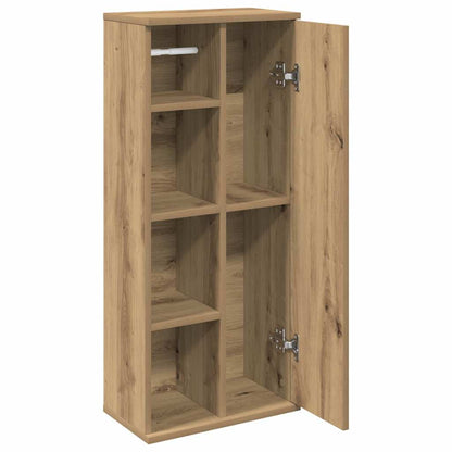 Mobile da Bagno con Portarotolo Rovere Artigianale 39x22x90 cm