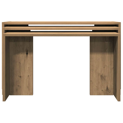 Tavolini Impilabili 3 pz Rovere Artigianale Legno Multistrato