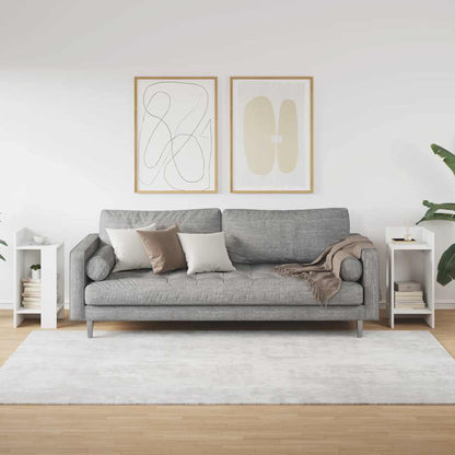 Tavolini Laterali 2pz con Ripiano Bianco 25,5x27x60 cm