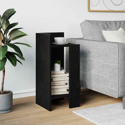 Tavolino Laterale con Ripiano Nero 25,5x27x60 cm