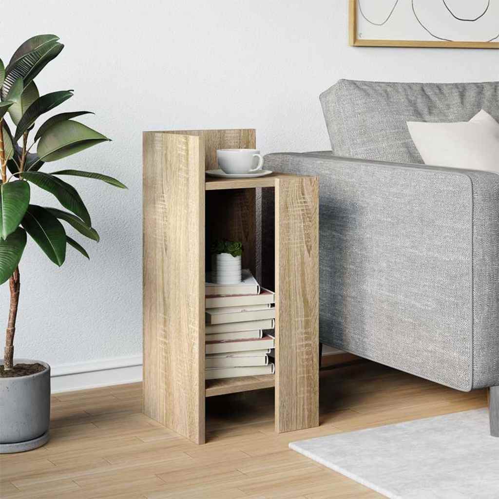 Tavolino Laterale con Ripiano Rovere Sonoma 25,5x27x60 cm