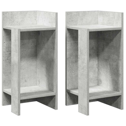 Tavolini Laterali 2 pz con Ripiano Grigio Cemento 25,5x27x60 cm