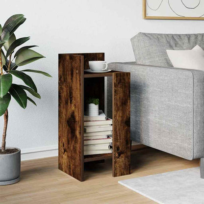 Tavolino Laterale con Ripiano Rovere Fumo 25,5x27x60 cm