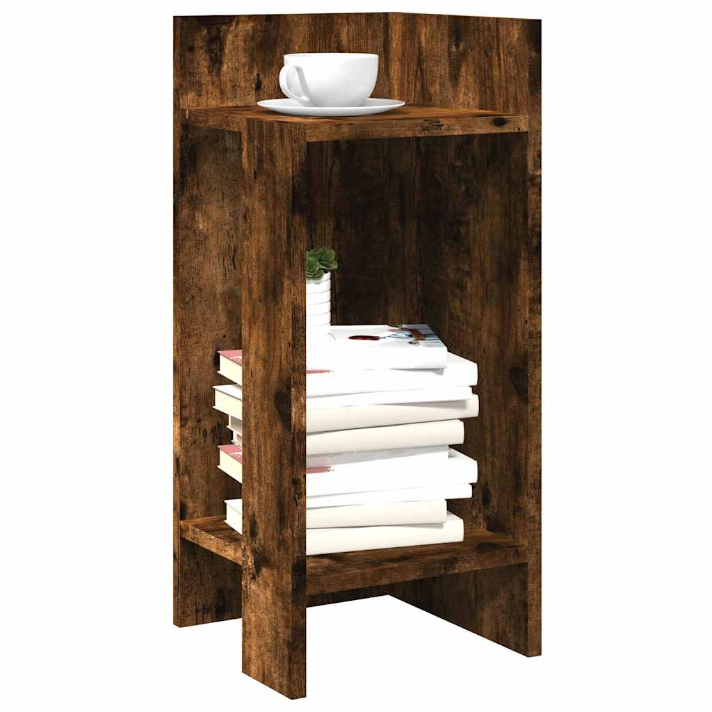 Tavolini Laterali 2 pz con Ripiano Rovere Fumo 25,5x27x60 cm