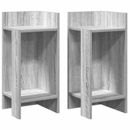 Tavolini Laterali 2 pz con Ripiano Grigio Sonoma 25,5x27x60 cm