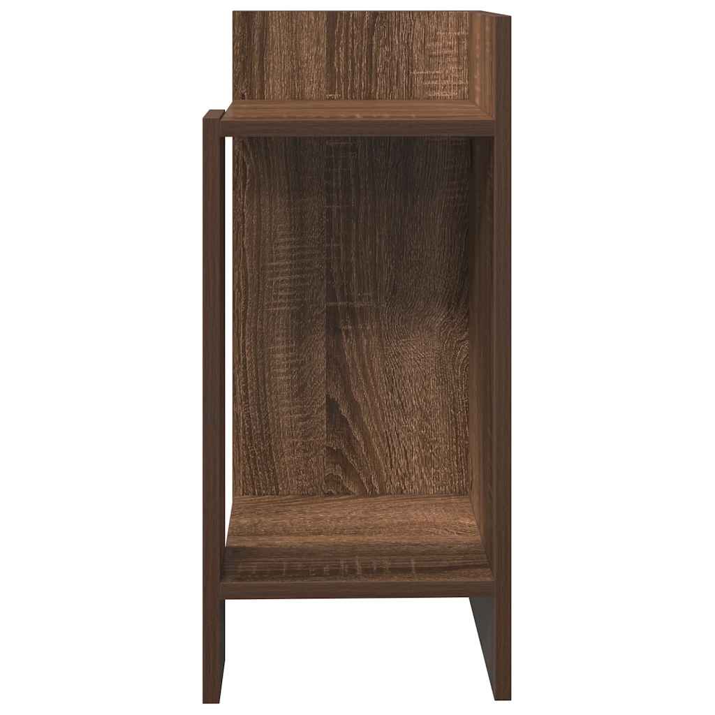 Tavolino Laterale con Ripiano Rovere Marrone 25,5x27x60 cm