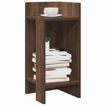 Tavolini Laterali 2 pz con Ripiano Rovere Marrone 25,5x27x60 cm